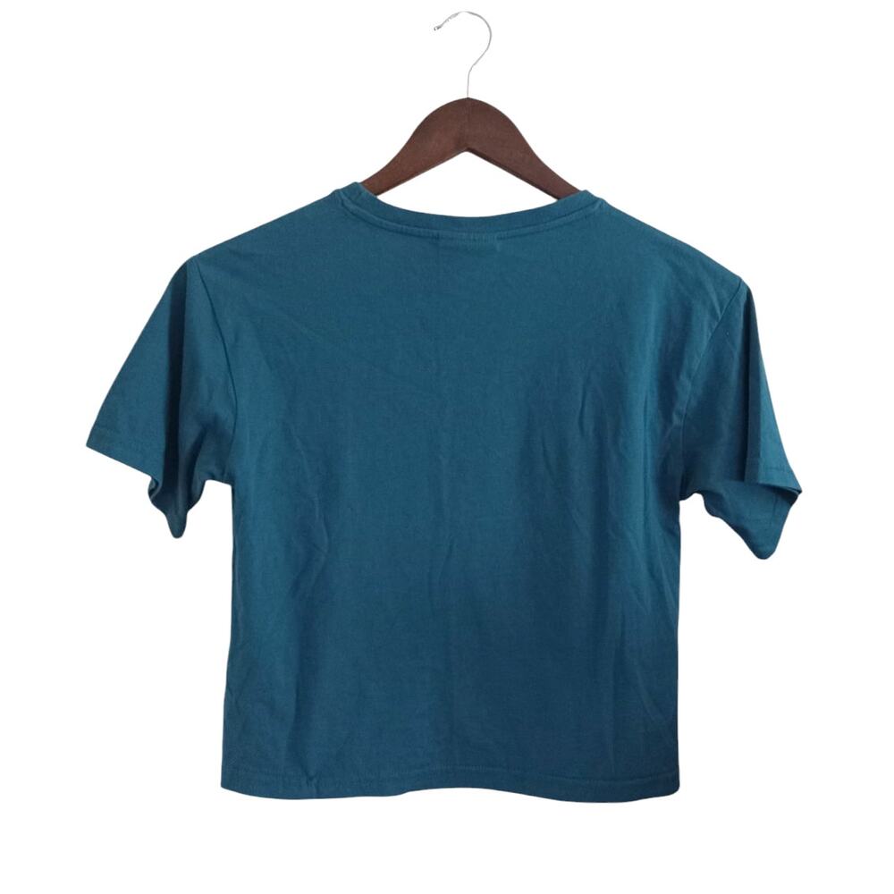 NWT Champion Cropped Heritage Tee in Prestige Blue Size Medium - Picture 2 of 8